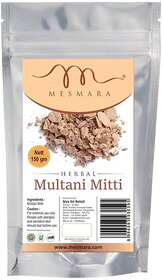 Mesmara Multani Mitti (Fuller Earth) Clay Powder for Face,Body  Hair 150g