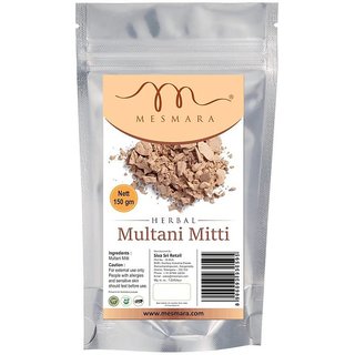 Mesmara Multani Mitti (Fuller Earth) Clay Powder for Face,Body & Hair 150g