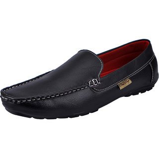 Fausto Mens Black Stylish Loafers Casual Shoes