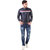 Leather Retail Blue Faux Leather Jacket For Men