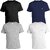 Pack of 4 - 100% Cotton - Mens Plain T Shirt for Daily Use in Black, White, Grey & Navy Blue Color - Round Neck & Half Slevees in Size S (Small) by Semantic