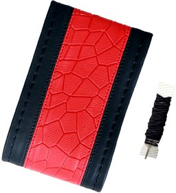 Fantasy AA-001, Black Red P.U. Leatherlite easy and flexible grip stichable Car Wheel Steering Cover