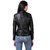 Leather Retail Black Faux leather Jacket For Woman