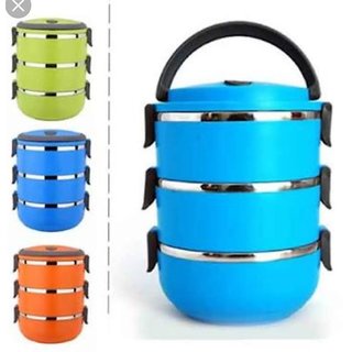 Buy 3 Layer Lunch Box Picnic Food Container Tiffin Hot Box Vaccum ...