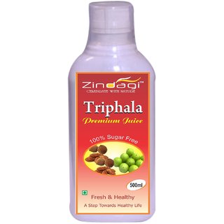 Zindagi Triphala Juice - Natural Extract Of Harad Amla And Bheda - Sugarfree Energy Drink 500ml