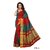 Bhuwal Fashion Striped Daily Wear Silk Cotton Blend Saree- BF5164GreenRed