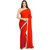 Women's  Orange Georgette  Sari With Blouse