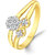 Sukai Jewels Floral Diamond Studded Gold Plated Alloy  Brass Cubic Zirconia Finger Ring for Women  Girls SFR102G