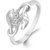 Sukai Jewels Leafy Diamond Studded Rhodium Plated Alloy  Brass Cubic Zirconia Finger Ring for Women  Girls SFR105R