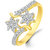 Sukai Jewels Double Star Diamond Studded Gold Plated Alloy  Brass Cubic Zirconia Finger Ring for Women  Girls SFR106G