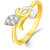 Sukai Jewels Antique Floral Diamond Studded Gold Plated Alloy  Brass Cubic Zirconia Finger Ring for Women  Girls SFR107G