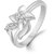Sukai Jewels Floral Diamond Studded Rhodium Plated Alloy & Brass Cubic Zirconia Finger Ring for Women & Girls [SFR108R]