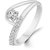 Sukai Jewels Semi Curl Solitaire Diamond Studded Rhodium Plated Alloy & Brass Cubic Zirconia Finger Ring for Women & Girls [SFR109R]
