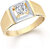 Sukai Jewels Single Solitaire Gold Plated Alloy & Brass Cubic Zirconia Finger Ring for Men [SFR336G]