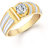 Sukai Jewels Single Solitaire Gold Plated Alloy & Brass Cubic Zirconia Finger Ring for Men [SFR338G]