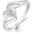 Sukai Jewels Bonded Heart Diamond Studded Rhodium Plated Alloy & Brass Cubic Zirconia Finger Ring for Women & Girl [SFR117R]