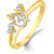Sukai Jewels OM Diamond Studded Gold Plated Alloy & Brass Cubic Zirconia Finger Ring for Women & Girl [SFR120G]