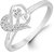 Sukai Jewels Floral Heart Diamond Studded Rhodium Plated Alloy & Brass Cubic Zirconia Finger Ring for Women & Girl [SFR121R]