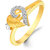 Sukai Jewels Heart Diamond Studded Gold Plated Alloy & Brass Cubic Zirconia Finger Ring for Women & Girl [SFR123G]