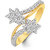 Sukai Jewels Double Star Diamond Studded Gold Plated Alloy & Brass Cubic Zirconia Finger Ring for Women & Girls [SFR156G]
