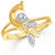 Sukai Jewels Peacock Inspired Gold Plated Alloy & Brass Cubic Zirconia Studded Finger Ring for Women & Girls [SFR177G]