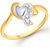 Sukai Jewels Heart Gold Plated Alloy & Brass Cubic Zirconia Studded Finger Ring for Women & Girls [SFR183G]