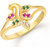 Sukai Jewels Multi Ruby Peacock Gold Plated Alloy & Brass Cubic Zirconia Studded Finger Ring for Women & Girls [SFR202G]