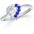 Sukai Jewels Blue Ruby Heart Rhodium Plated Alloy & Brass Cubic Zirconia Studded Finger Ring for Women & Girls [SFR240R]