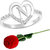 Sukai Jewels Notable 'N' Heart Rhodium Plated Alloy Cubic Zirconia Studded Finger Ring with Rose for Women  Girls SFR279R