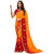 Laxmipati Orange & Red Chiffon  Printed Casual/Daily/Party Saree