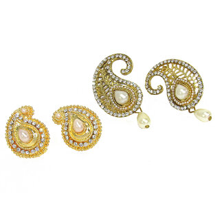                       Golden Pearl Mango Shape Earring                                              