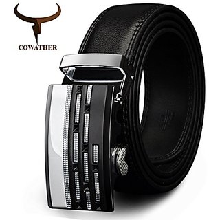 Akruti COWATHER designer belts formal cow genuine leather belts for men automatic alloy buckle black brown color size 34-44 cz036