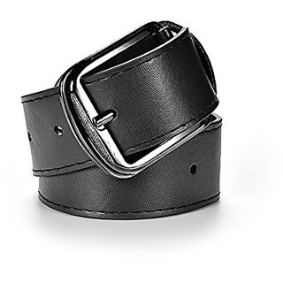 Akruti Mens Belt Leather Black High Quality Metal Buckle Casual Belts for Men Pu Leather Mens Waist Belt