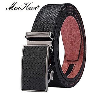 Akruti Designer Automatic Buckle Leather Belts for Men Luxury Genuine Leather Men Belt for Fashion Jeans Pants Brand Wide Male Strap