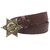 Akruti Fashion Mens belt metal buckle belts Sheriff badge Retro Hexagon star sign western style cowboy Pu leather belt