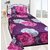 craftwell big purple and grey roses (purple base) 3d single bedsheet with 1 pillow cover