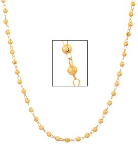 Goldnera Machine Made Sandblasted Textured 22 Kt Real Gold Look 24 Inches Chain Mala