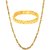 Gold Plated Gold Color Designer Daily wear 1 Chain 1 Bracelet for Men by GoldNera