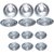 AH    Dinner Plates Set of 12  Stainless Steel  6 Full Plates (10 inch )  6 Quarter Plates (7 inch ) Heavy Quality  - dia 10  7 inch Set of 12  color- Silver