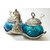 SAARTHI Metal Glass Duck Shaped Bowl Platter with Lid and Spoon  Decorative Blue Supari Dan  Antique Gift Item Home/Table Decor Jaipur Unique Traditional Handmade Showpiece/Figurine - Set of 2