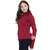 Texco Lurex Maroon Zipper Mock Neck Well Crafted Sweatshirt With Attached Gloves