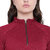 Texco Lurex Maroon Zipper Mock Neck Well Crafted Sweatshirt With Attached Gloves