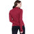 Texco Lurex Maroon Zipper Mock Neck Well Crafted Sweatshirt With Attached Gloves