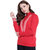 Texco Red Hi-Fashion Mock Neck Sporty Casual Look Winter Sweatshirt
