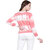 Texco Pink,White Non Hooded Sweatshirt for Women