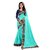 janvi sales firozi color lace border work saree with blouse piece (jv-3006- firozi)