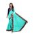 janvi sales firozi color lace border work saree with blouse piece (jv-3006- firozi)