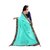 janvi sales firozi color lace border work saree with blouse piece (jv-3006- firozi)