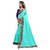 janvi sales firozi color lace border work saree with blouse piece (jv-3006- firozi)