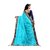 janvi sales sky blue color lace border work saree with blouse piece (jv-3006- firozi sky blue)